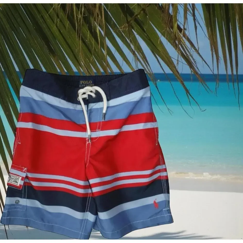 Polo Ralph Lauren $44 Vacation Beach  Boys Summer Swim Shorts Trunks  Size 5